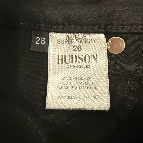 Hudson Jeans Natalie Super Skinny Black Denim Ankle Jeans Size 26 - Picture 8 of 10